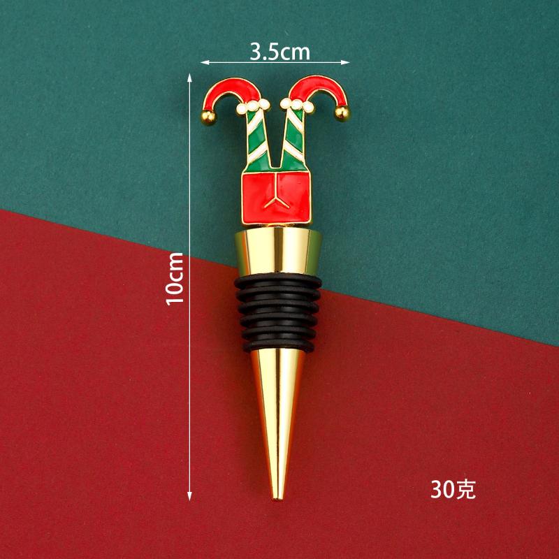 Christmas Themed Snowman Wine Stopper Durable Zinc Alloy Leakproof Wine Fresh Keeper for Home Bar Xmas Party Gift