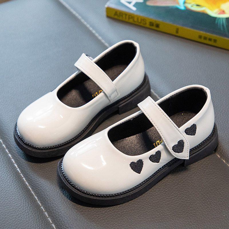 

Туфли принцессы для девочек 2025 весна и осень новые детские туфли-одинарки туфли Мэри Джейн для маленькой девочки белые кожаные туфли для малышки inner length 15.8cm size 26