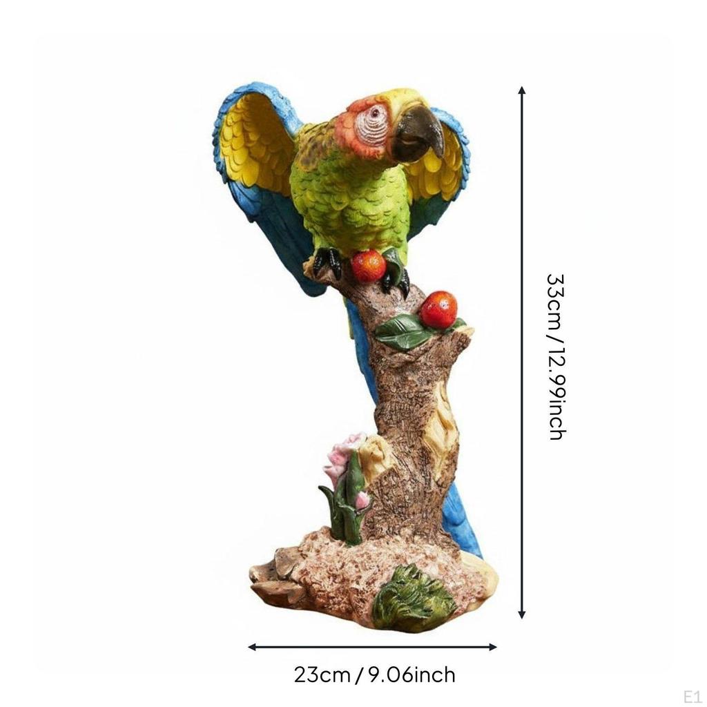 Statue de Perroquet Détails Réalistes Ornement d'Oiseau en Résine Couleurs Vives Sculpture d'Ara pour Entrée,