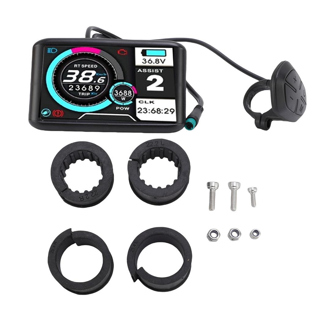 Electric Bike Display Meter Color Screen LCD Panel for 22.2mm Handlebar Bicycle Scooter 5 Cores Water Proof Cable