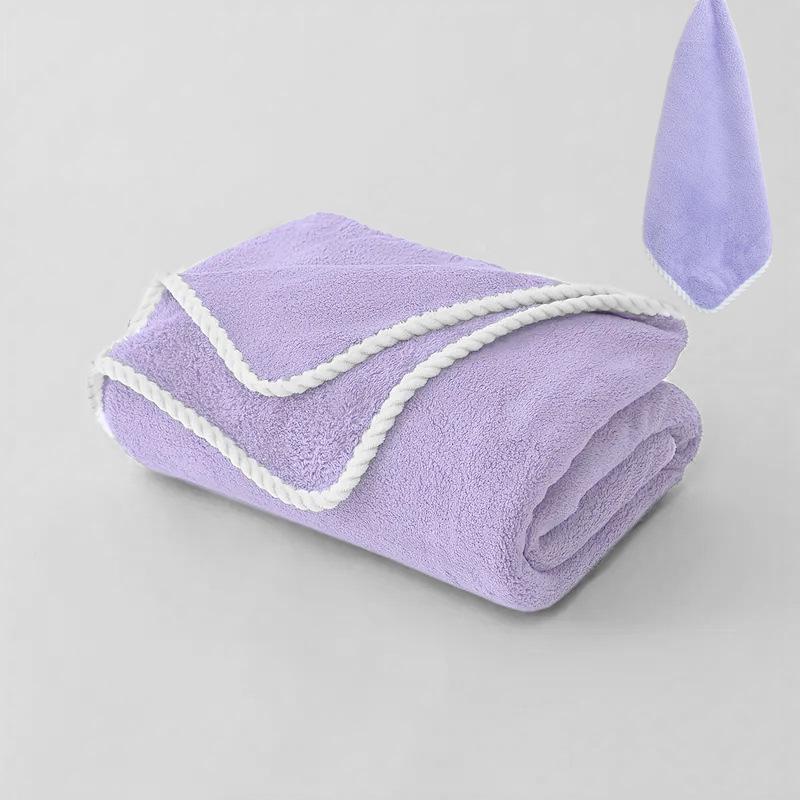Extra Large Coral Fleece Bath Towel - Quick-Drying, Super Soft, Beach & Blanket Use, 90x180 Cm