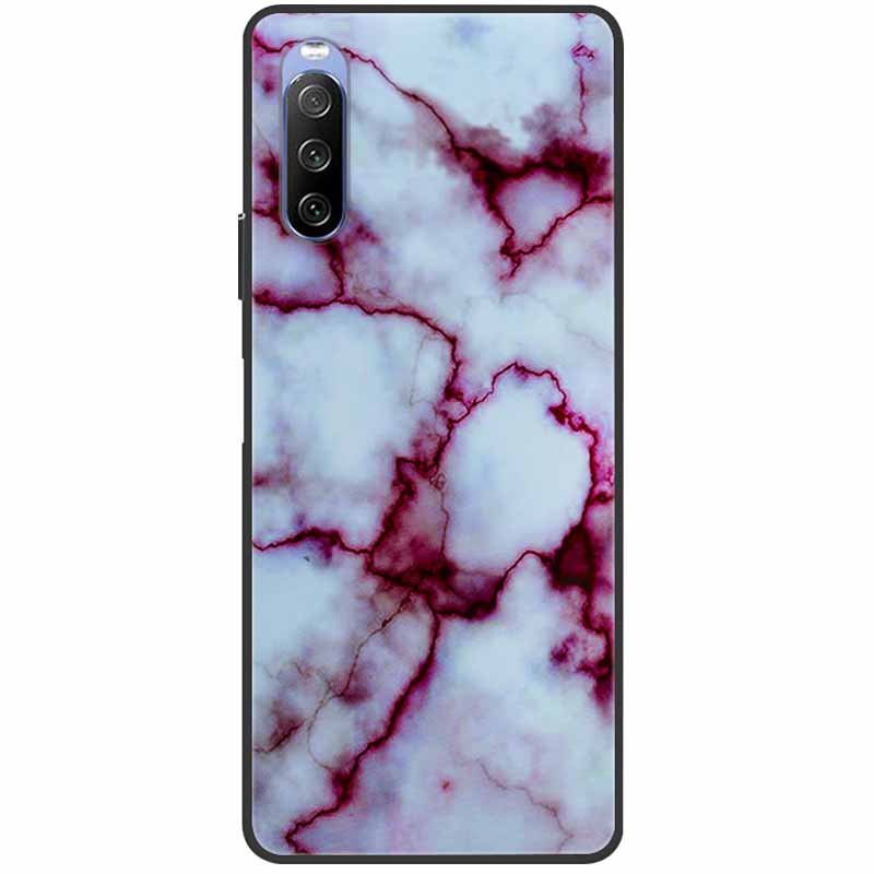 Soft Cover For Sony Xperia 10 III Case 5 III Soft Silicone Black Cases for Sony Xperia 1 III / Xperia1 XZ4 Covers Cool Marble