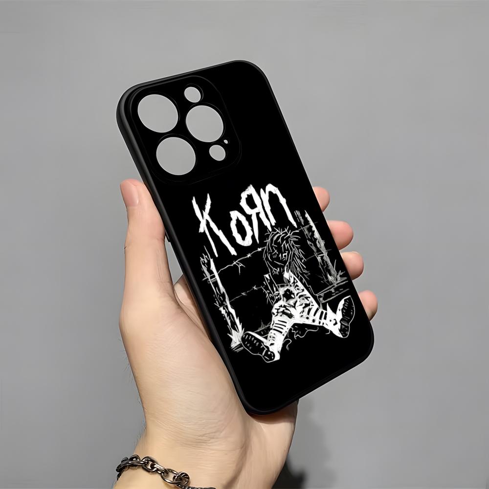 K-Korn Hot Metal Rock Band Handyhülle für iPhone 17 Pro Max 16 15 14 Pro Max 13 11 X Xs Xr 8 7 Plus Silikonhülle