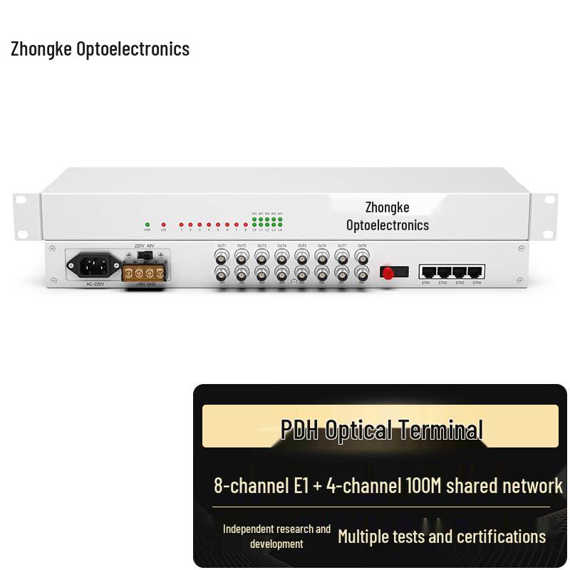 Zhongke Optoelectronics PDH Optical Transceiver with E1 & Ethernet Ports