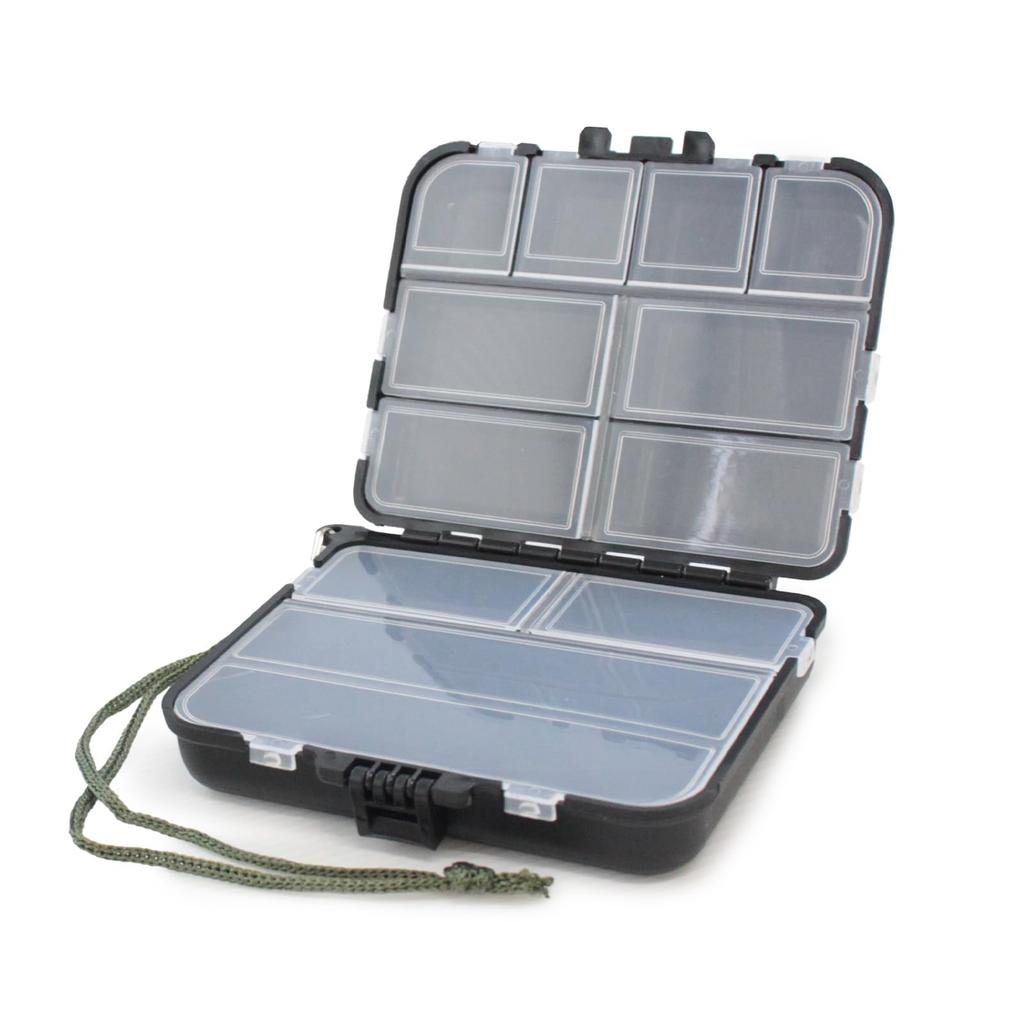 Pit Life Fishing Tackle Storage Case, Compact, Water-Resistant, Double-Sided Storage, One-Touch Opening and Closing, Lure Case, Dividers, Small Item
