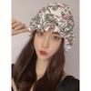 Womens Swim Cap for Long Hair Cute Korean Style Colorful Fabric Design Elegant Beach Photography Hot Spring Swimming Cap