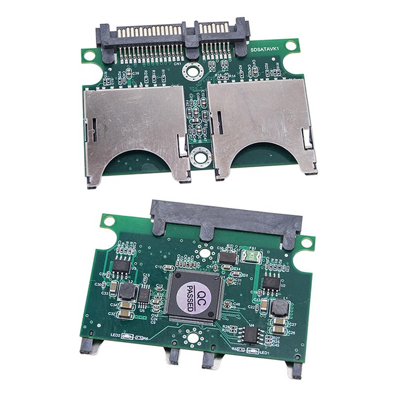 Dual Sd To Sata Hard Disk Adapter Card Industrial-Grade Sd To Serial Port Hard Disk Board Support Raid 0 High-Speed Stable