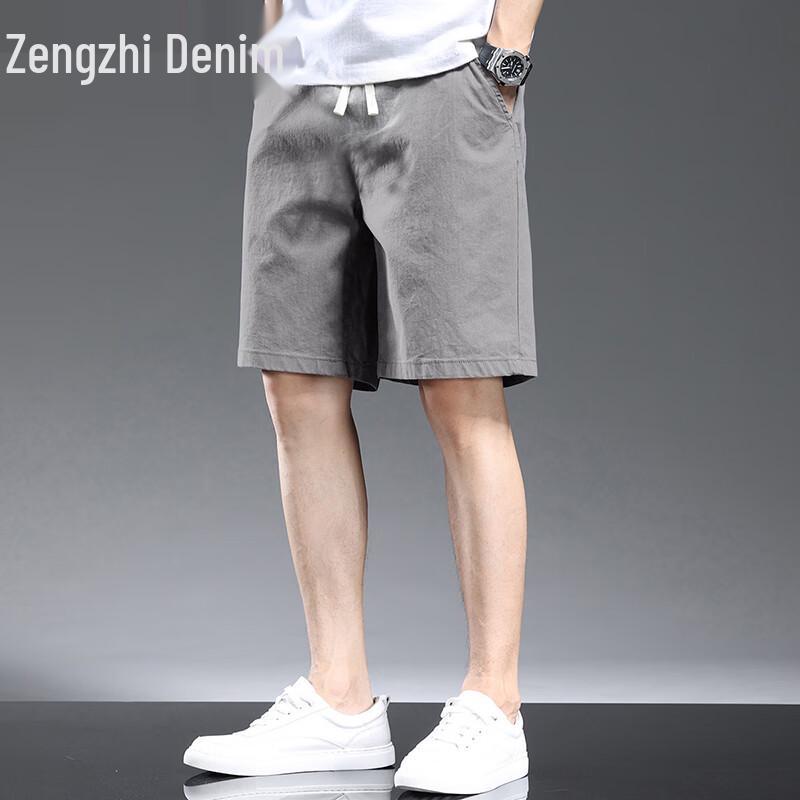 

Zengzhi Мужские летние тонкие свободные прямые повседневные бриджи L