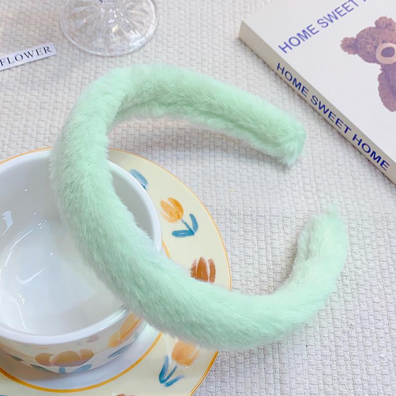 New Colorful Fluffy Hairband For Women Girls Sweet Hair Decorate Headband Plush Hair Hoop Hair Band Fashion Hair Accessories