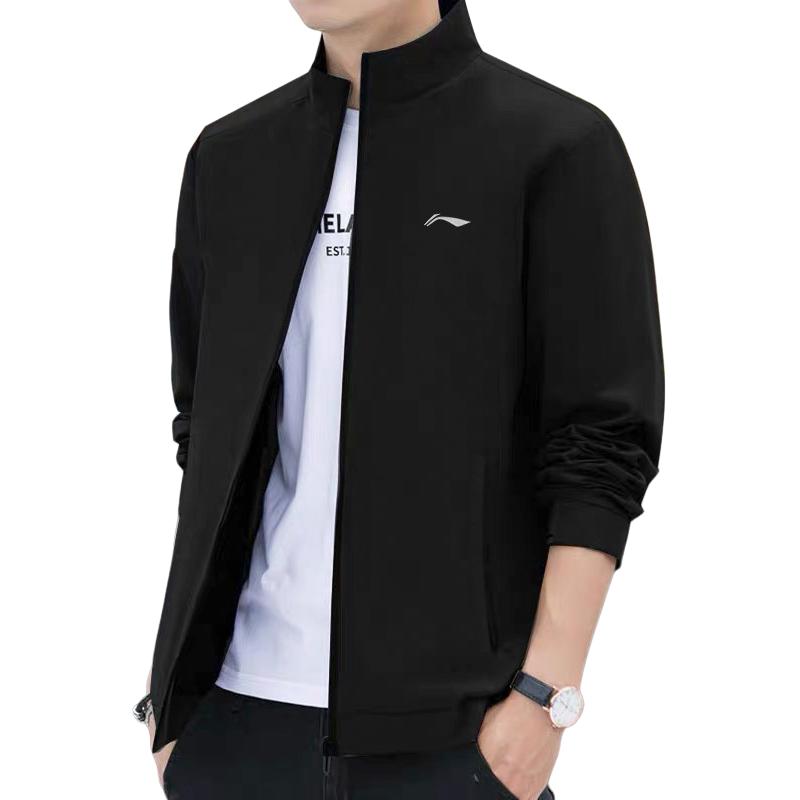 Li Ning Comfortable Versatile Stand Collar Casual Cardigan Sweatshirt Men Sweatshirt AWDA326-1