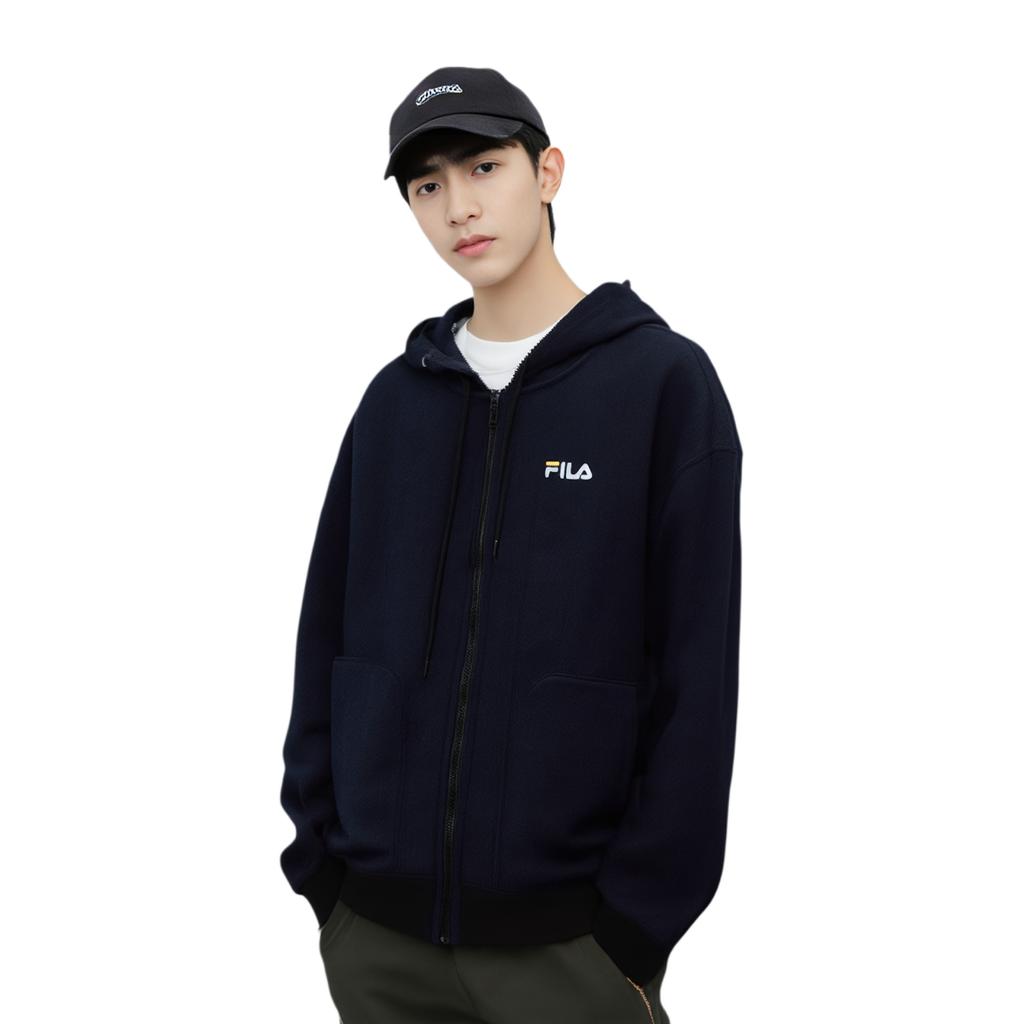 FILA SS22 White Line Series Sports Lifestyle Warm Comfortable Skin-Friendly Simple Sweatshirt Men sweatshirt Black F11M218505F-BK