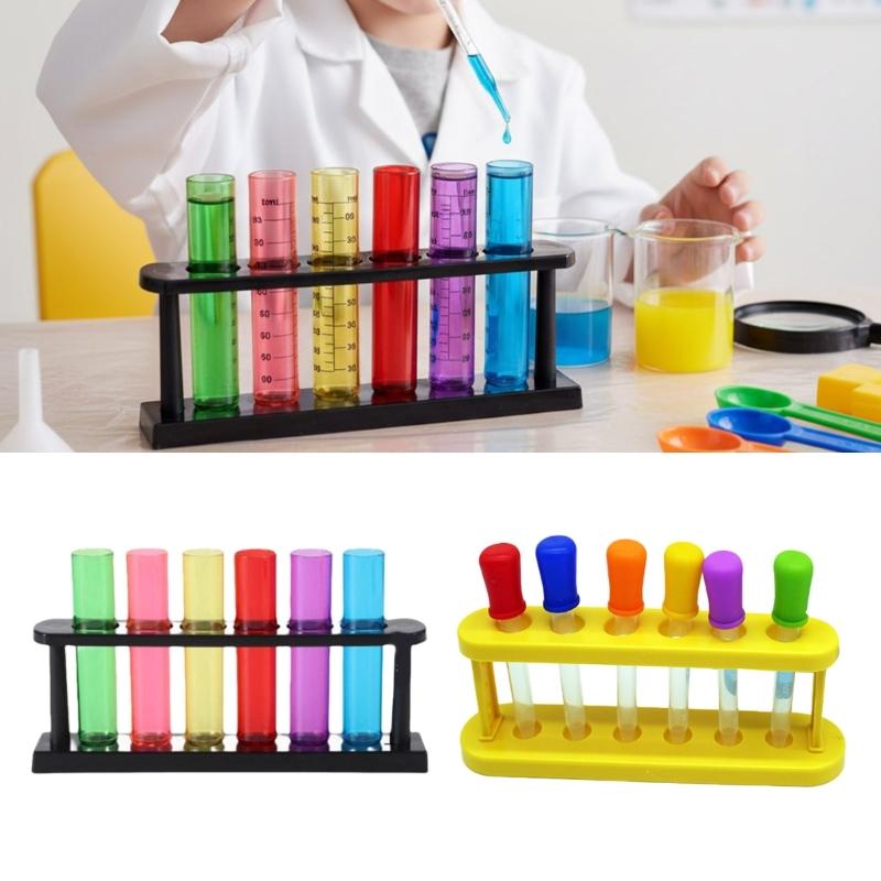 ABS Plastic Graduated Test Tubes Set Clear ABS Droppers Pipettes with Scale for Liquid Transfer School Lab Experiments