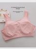 Zhangyan Pastoral Style Pure Cotton Bra: Large Cup, Front Buckle, Wide Back, Comfortable & Breathable for Middle-Aged and Elderly.
