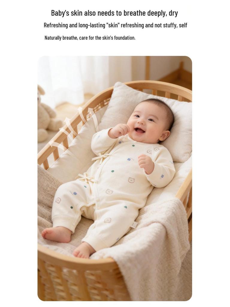 Newborn Baby Jumpsuit - Pure Cotton, Spring & Autumn, 0-6 Months, Base Layer & Crawling Rompers.