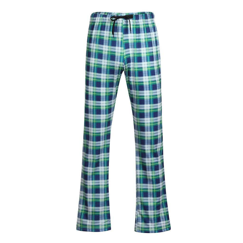 Herrenmode Sommer Casual Plaid Druck Kordelzug Lange Pyjamas Hose Hose