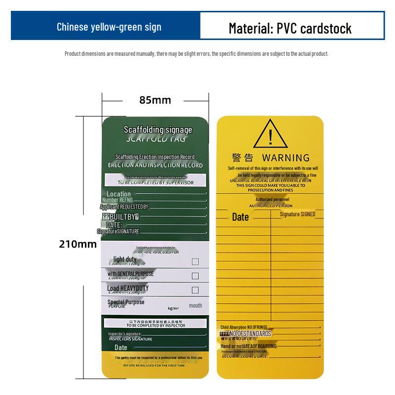 Scaffold Site Safety Overhaul: Fire Extinguisher Inspection and Warning Label Tag