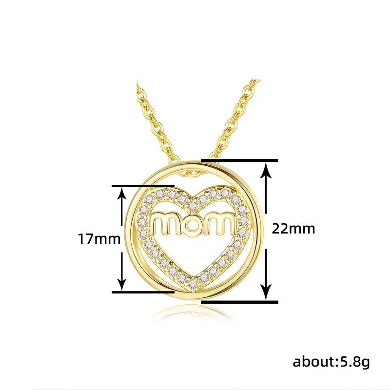 Cao Shi's Heart Zircon Necklace for Mothers - Perfect Mother's Day Gift
