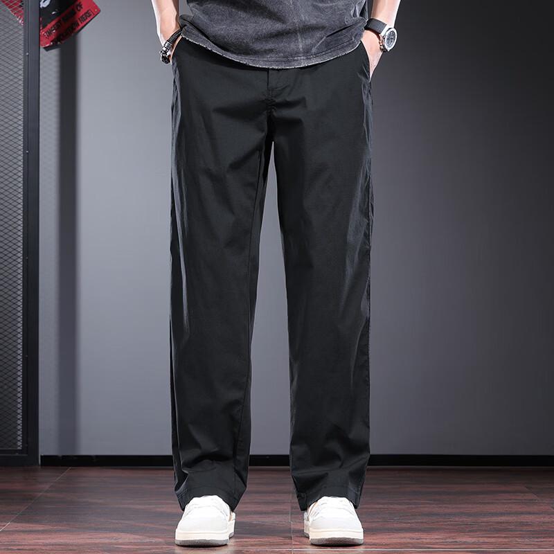 Jie Leinong Men's Summer Business Casual Straight-Leg Pants
