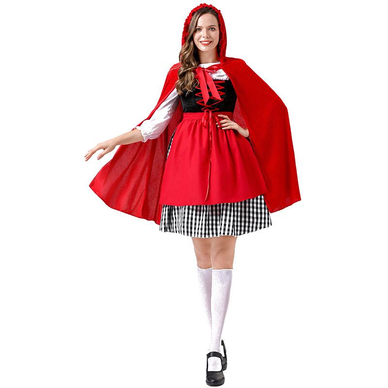 Cosplay year new parent-child girl Halloween cos Little Red Riding Hood dress cape suit party cosplay costume