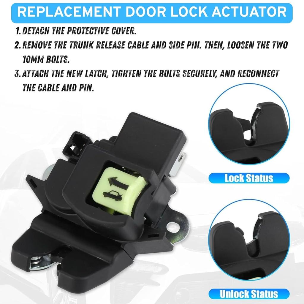 Trunk Latch Lock Actuator Motor 81230-A7030 Compatible with Kia Forte 2014-2022 1.6L 1.8L 2.0L Keyless Entry Rear Tailgate Lid Lock Latch Replacement