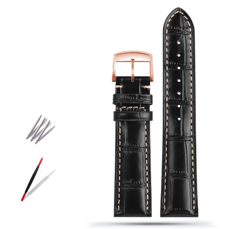 Curea de ceas din piele de vacă clasică 19MM 20MM 21MM pentru colecția Longines Masters L3 L4 L2.628/L2.673 Cureaua de ceas cu cataramă fluture