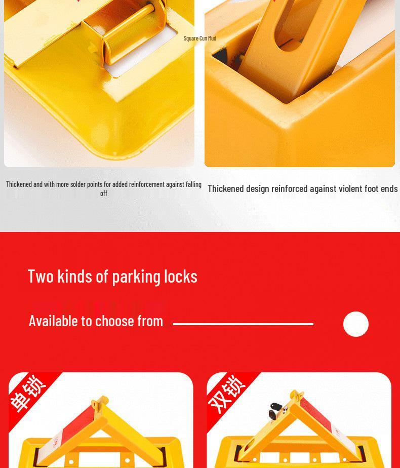 Heavy-Duty Triangle Parking Space Lock - Anti-Collision, Pressure-Resistant Floor Post for Garage