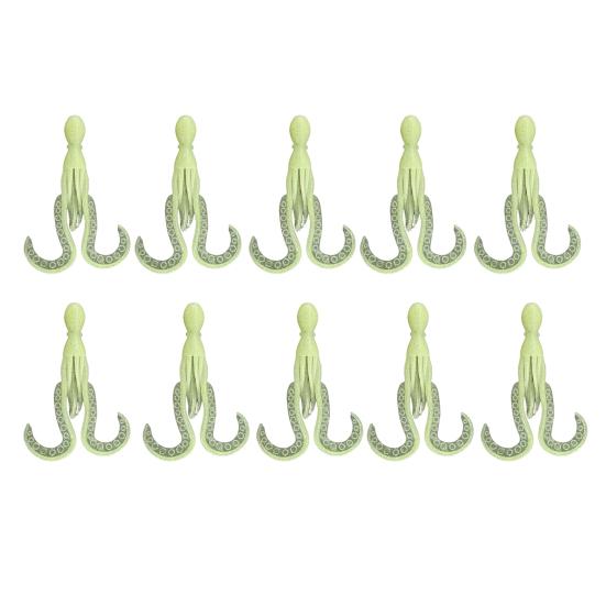 10Pcs 11CM/4.2G Luminous Soft Octopus Bait Colorful TPE Glow-in-the-dark Realistic Bionic Artificial Squid Lure Saltwater Freshwater Trolling