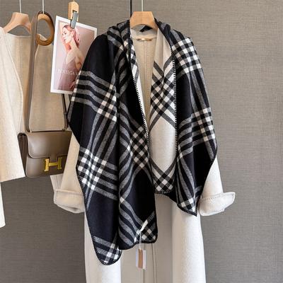 Classic Plaid Cashmere Scarf Women'S Korean Versatile Winter Thickened Warm Scarf Shawl Thick Foulard Bufanda