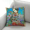 Nordic style peacock cat puppy oil painting print pillowcase 45x45 cm living room sofa cushion cover bedroom home decoration