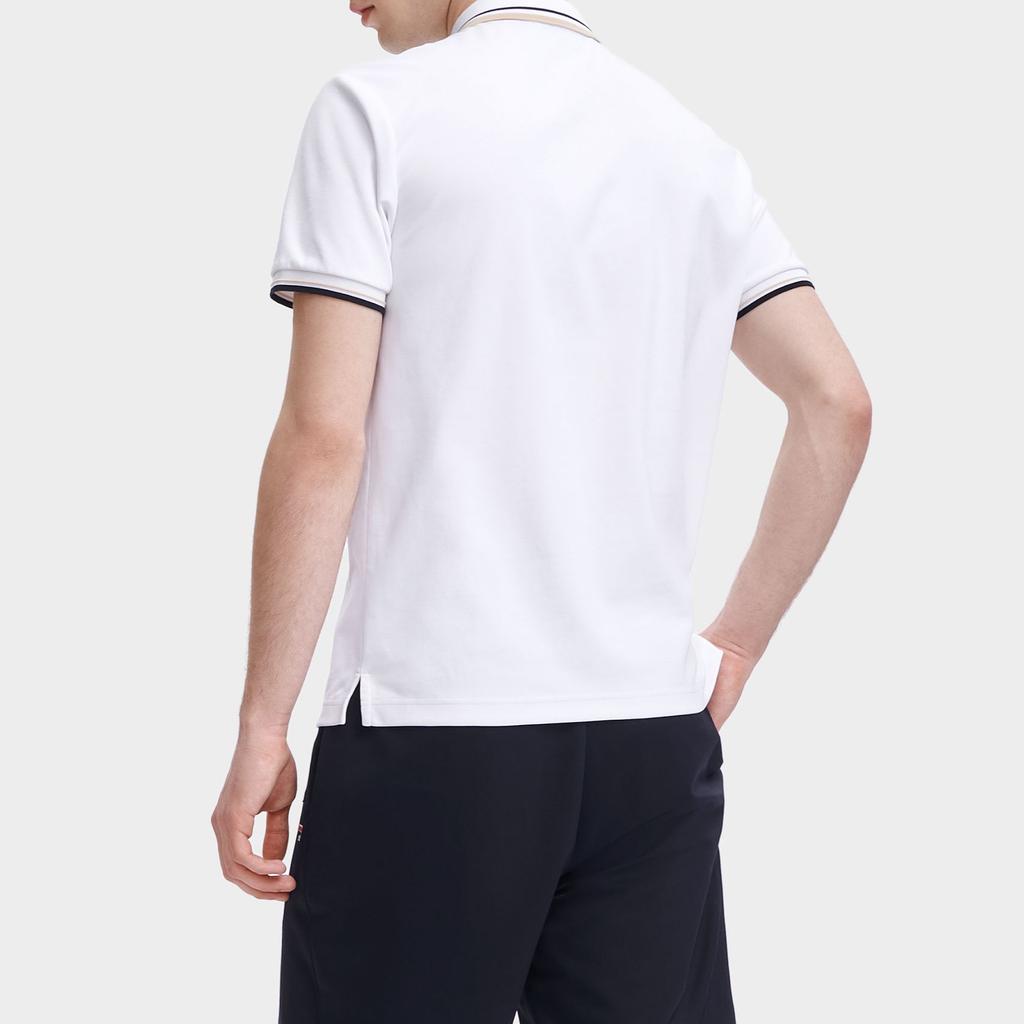 Fila Letter Logo Printed Short Sleeve Polo Shirt Men Polo Shirts White F11M328119FWT