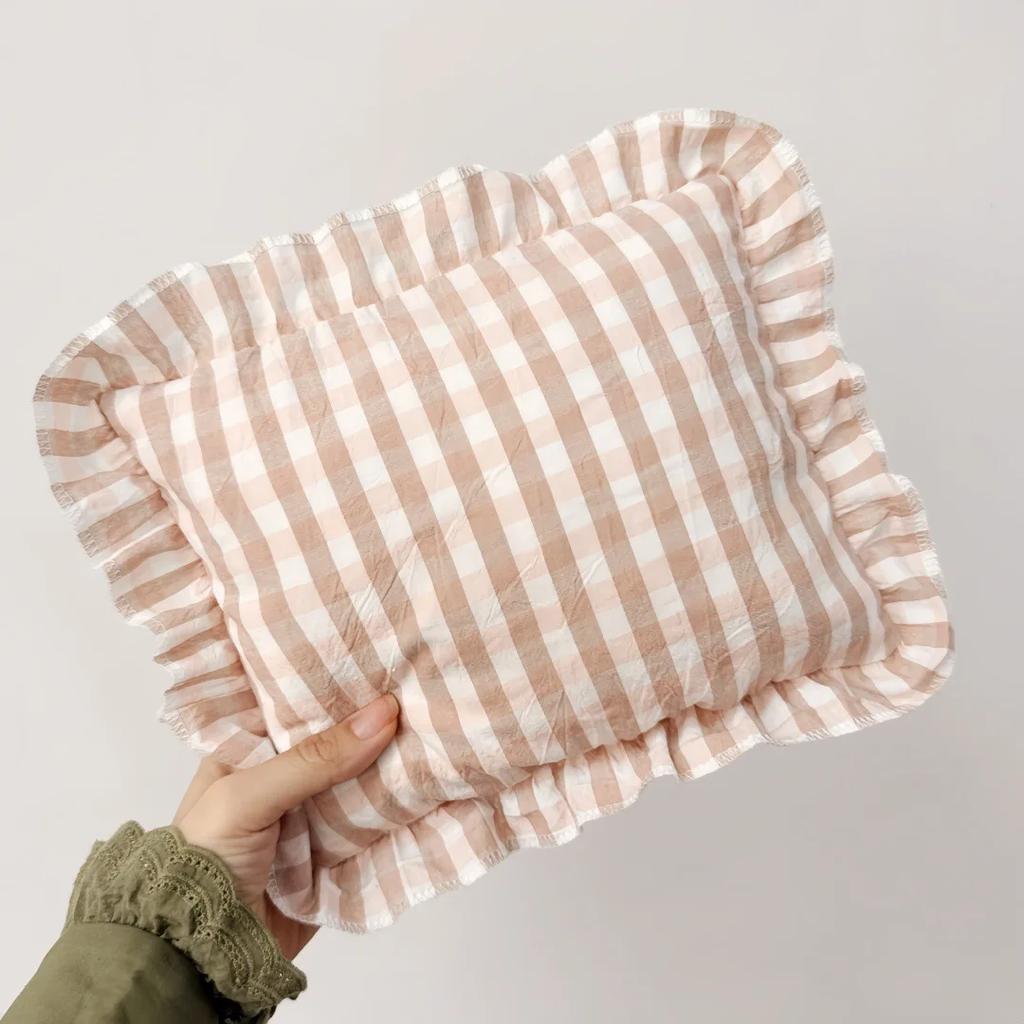 Kissen für Säuglinge im nordischen Stil (28x34cm) - Sommer Baby Beruhigungskissen Kleines Quadrat Ruhe- & Nickerchenkissen Aus Weicher Gewaschener Baumwolle