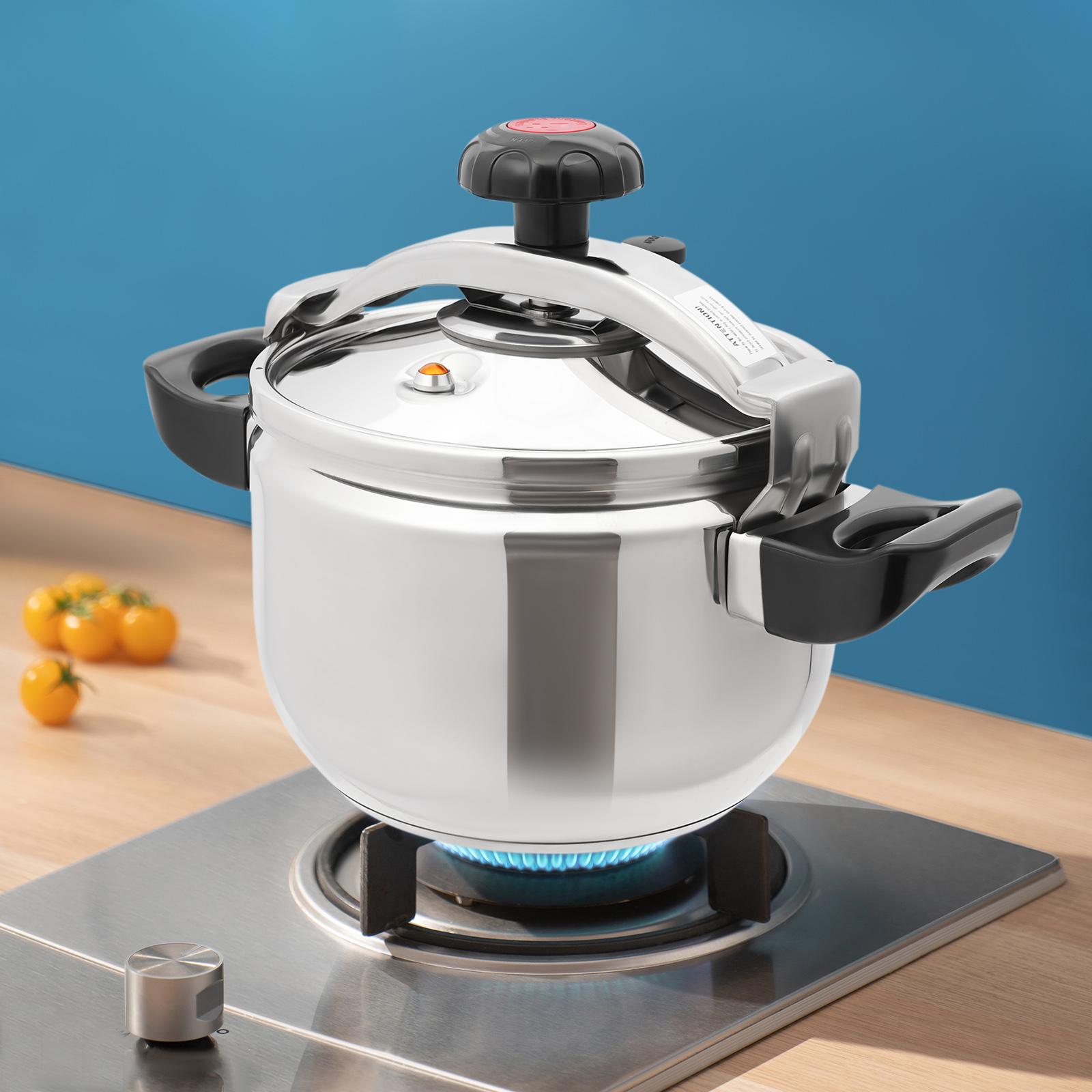 

201 Stainless Steel 7L Silver Pressure Cooker, 24*28cm Round Pressure Cooker, Tabletop for Hotels, Restaurants серебряный