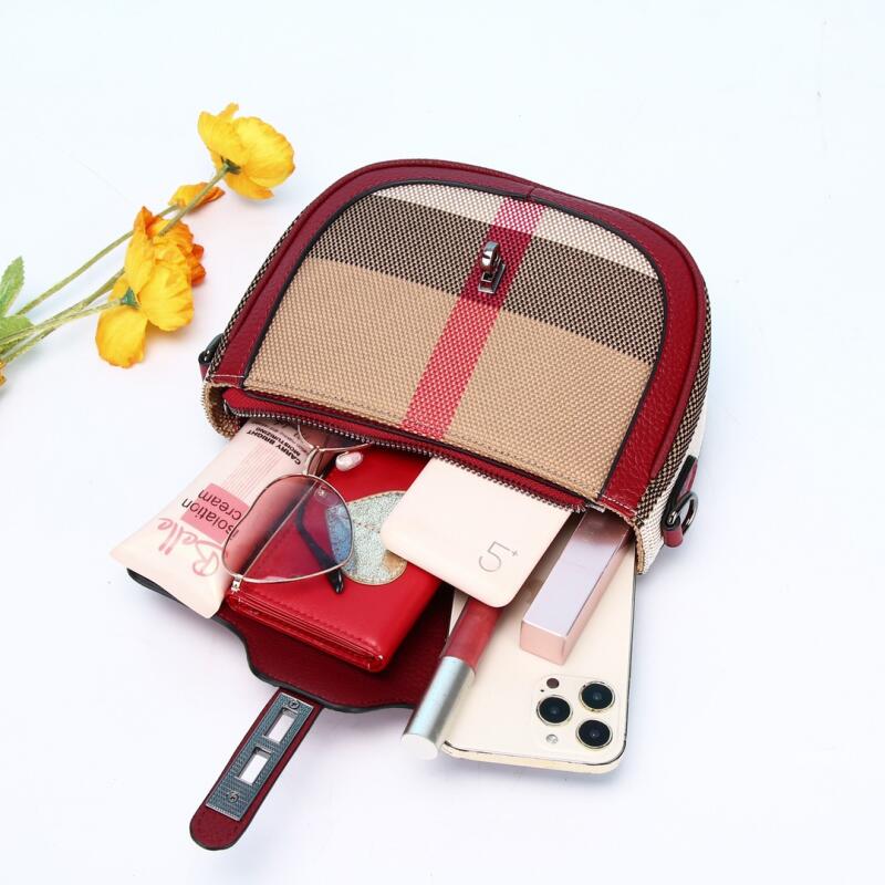 New Lady Shoulder Bags Fashion Handheld Bag Retro Korean Style Checkered Saddle Bag Trend Leisure Versatile Crossbody Bags