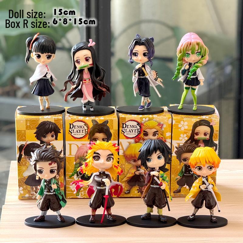 Demon Slayer Large Anime Figure Set: Tanjiro, Zenitsu, Nezuko, Giyu Model Toy