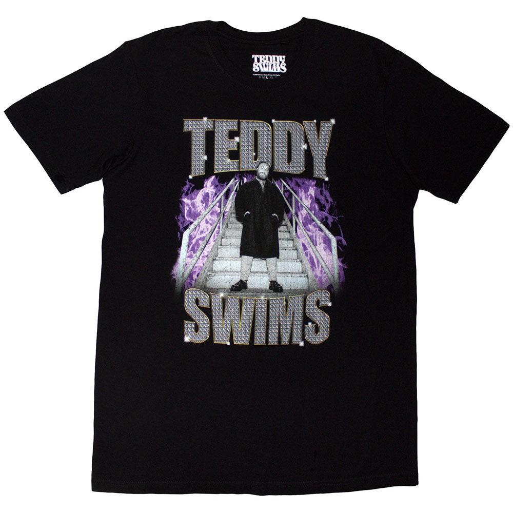 Rock Off Ly Licensed Products Teddy Swims Retro Bootleg T Shirt S Black S