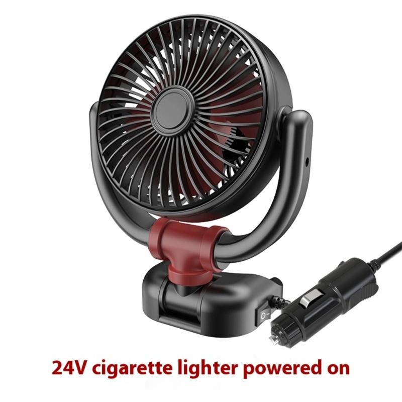 12V/24V Leistungsstarker Auto-Ventilator Geräuscharmes Kühlgerät Mit 360° Verstellbarem Kopf Für Fahrzeuginnenraum