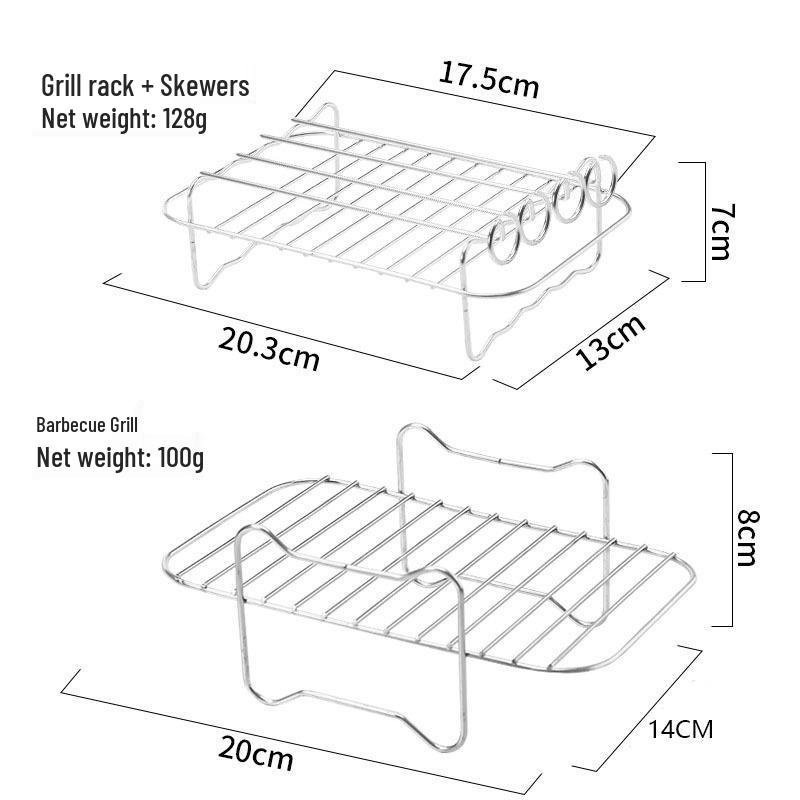 Silicone Air Fryer Accessory Set: Inner Pot Tray, Baking Rack, Steaming Rack, Baking Pan