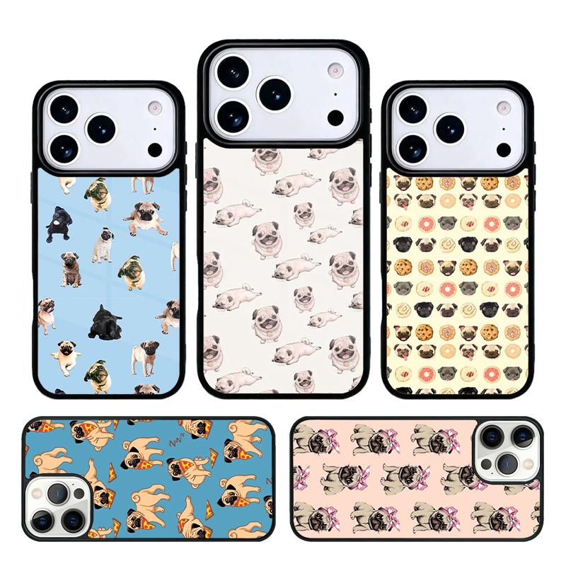 Cute cartoon pug dog Phone Case Cover for IPhone 11 12 13 14 15 16e 17 Pro Max Coque for IPhone 17 Air