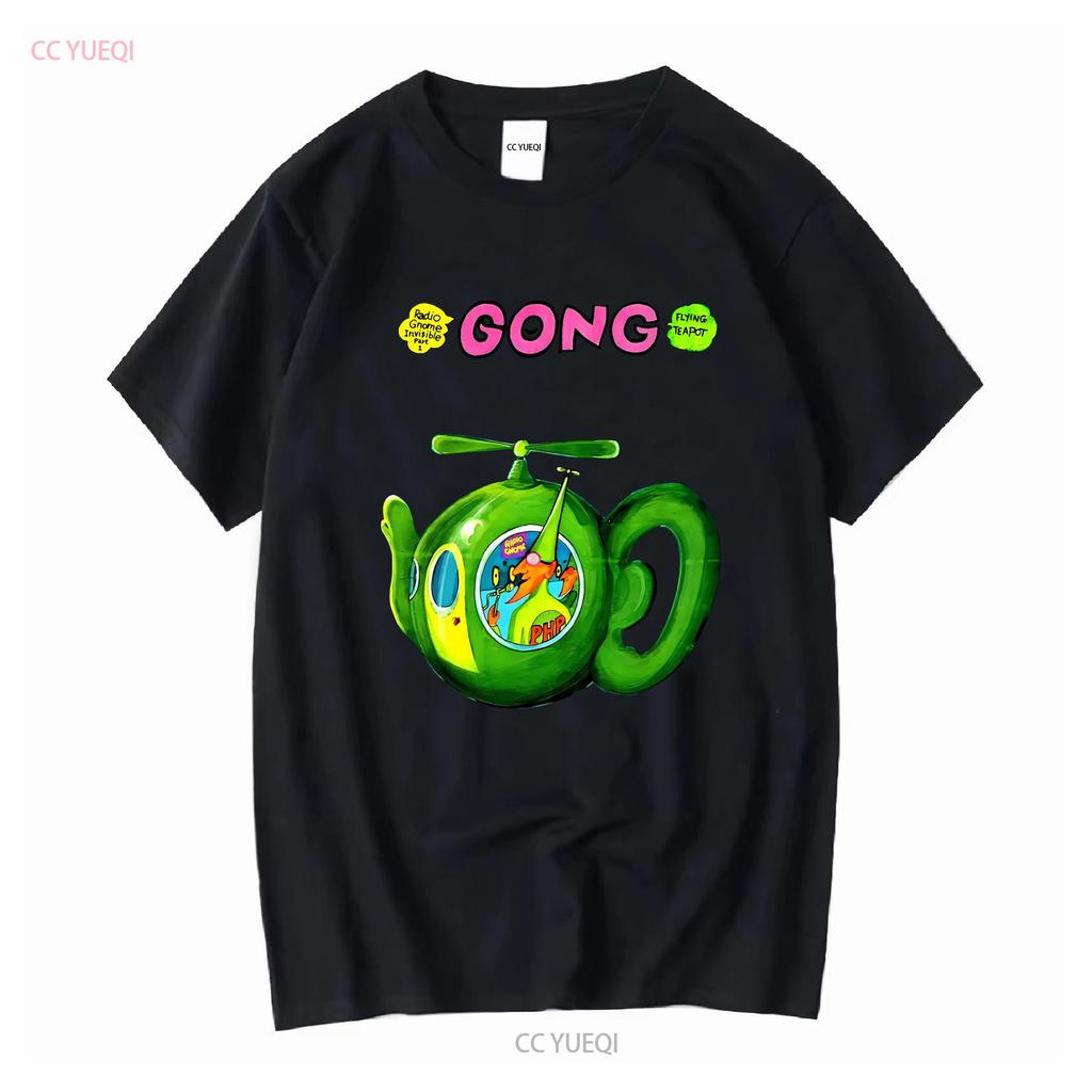 Gong Rock Band Daevid Allen T Shirt Flying Teapot Didier Malherbe Pip Pyle long sleeves vintage Washed Casual Comfortable homme