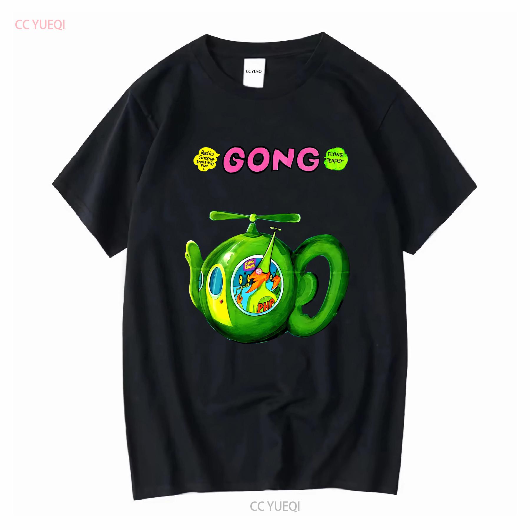 

Gong Rock Band Daevid Allen T Shirt Flying Teapot Didier Malherbe Pip Pyle long sleeves vintage Washed Casual Comfortable homme 4XL