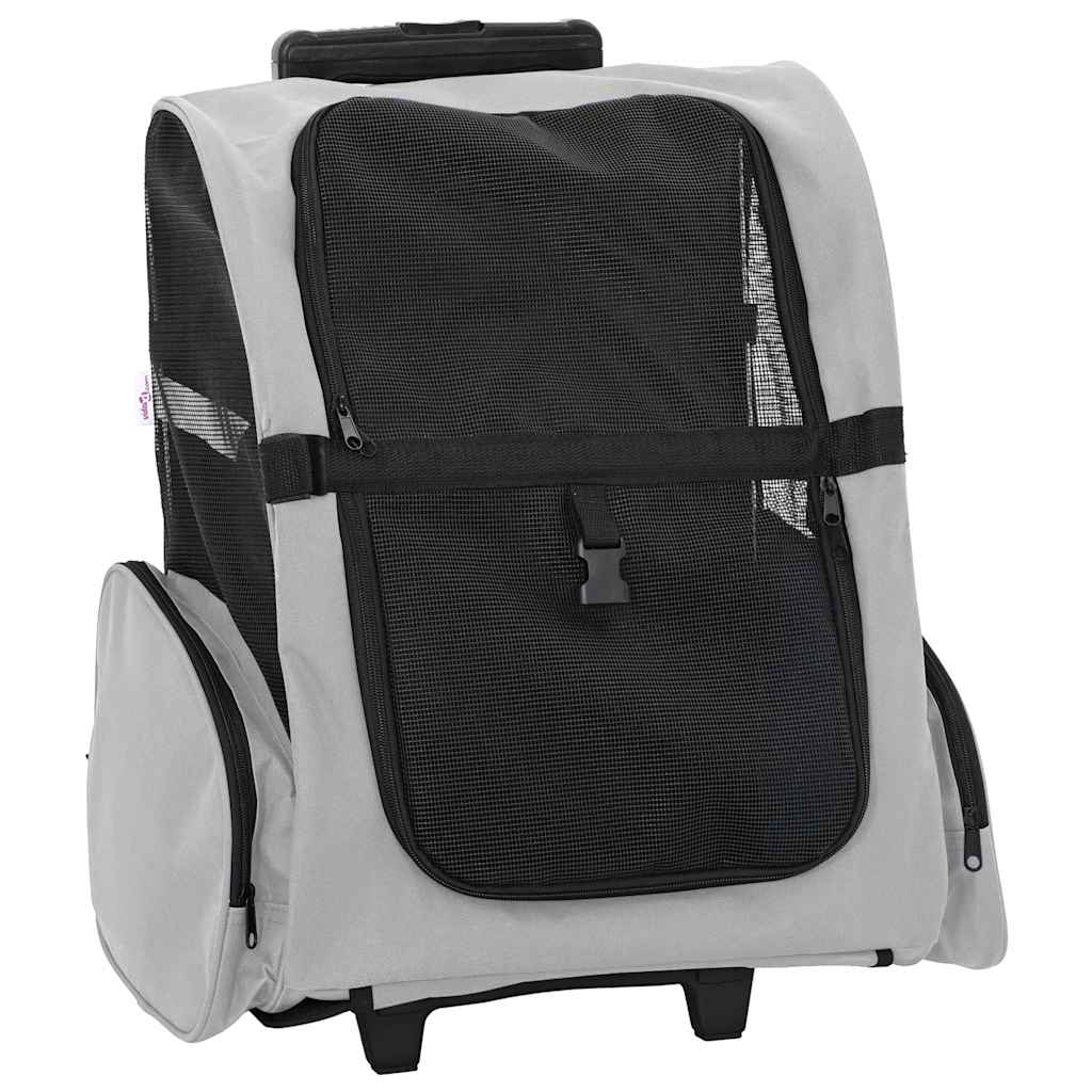 3 In 1 Pet Trolley Gray 48 X 32 X (57 106) Cm Oxford Fabric