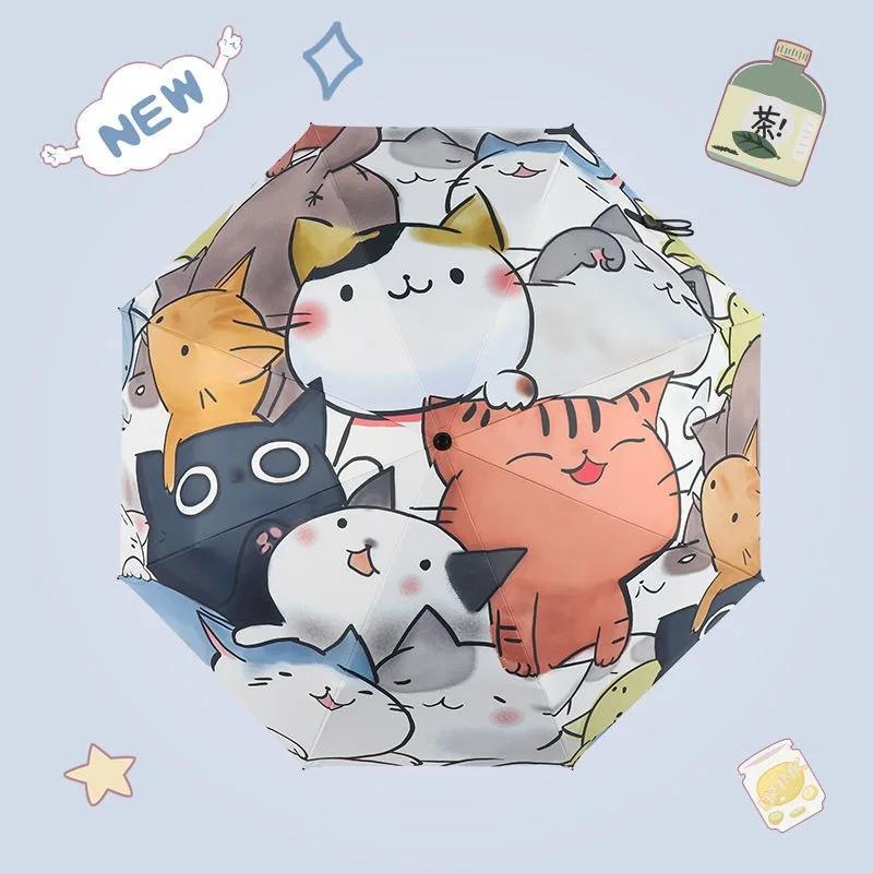 

Ecomhunt Dropshipping Автоматический трехскладной зонт с рисунком котенка, принт с кошкой, устойчивый к дождю и ветру, зонт для путешествий от солнца