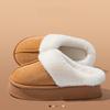 Plush Slippers 4cm Platform Sole Non-Slip Indoor Outdoor Warm House Shoes Unisex Winter Home Comfort Fur Lined