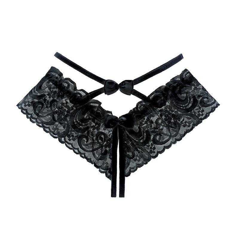 Sexy Lingerie Thong Women's Sexy Seduction Transparent Lace Strap Open Nail Panties Women