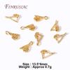 Jewelry Clamp Pinch Clip Bail Hooks Accessories 18K Gold Plated Brass Flowers Charm Pendants Connector For DIY Earrings Making