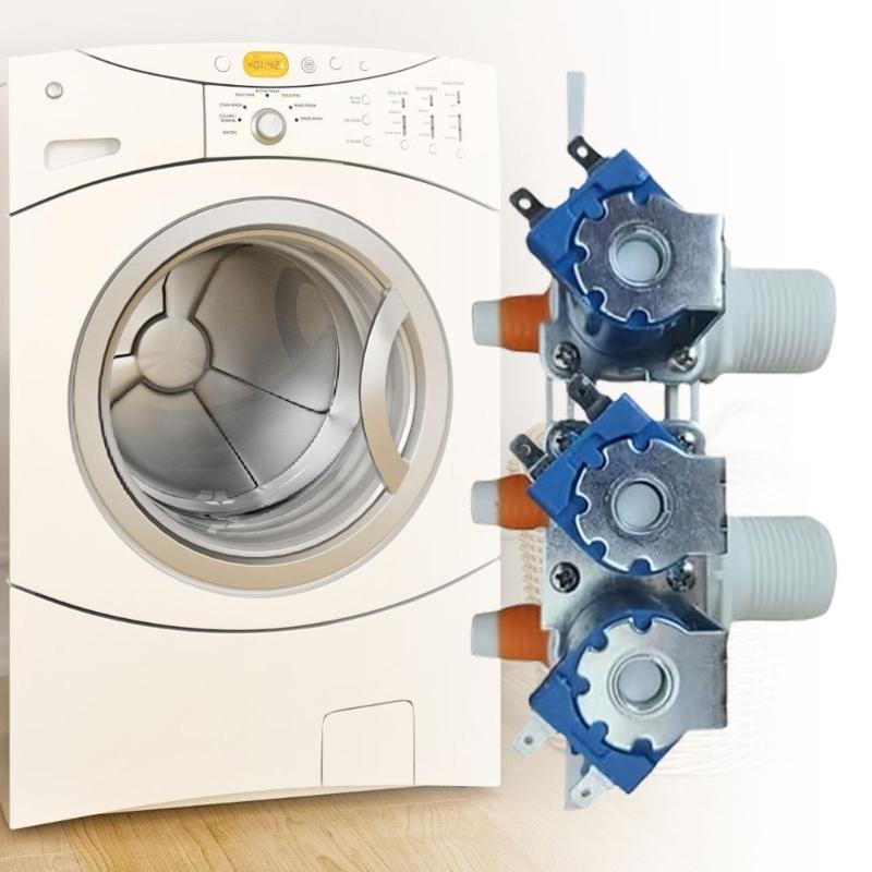 Washing Machine Water Inlet Valves 2 Input 3 Output Design Water Valves for 334903220309 Washers Part Easy To Install
