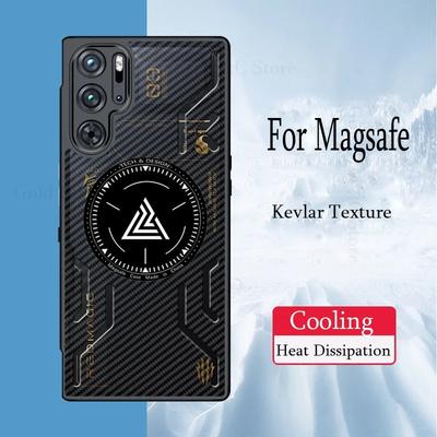 Phone Case For ZTE Nubia Red Magic 9 Pro Plus Cooling Heat Dissipation Magnetic Cover For Red Magic 8S Pro Plus Silicon Bumper Matte Shockproof Cover