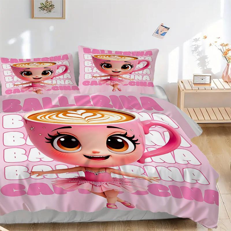 

3pcs Ballerina Cappuccino Latte Art Home Decor Set-Perfect for Bedroom, Living Room, Hotel, Festive Gift, Travel, Daily Use1202168a 135x200cm