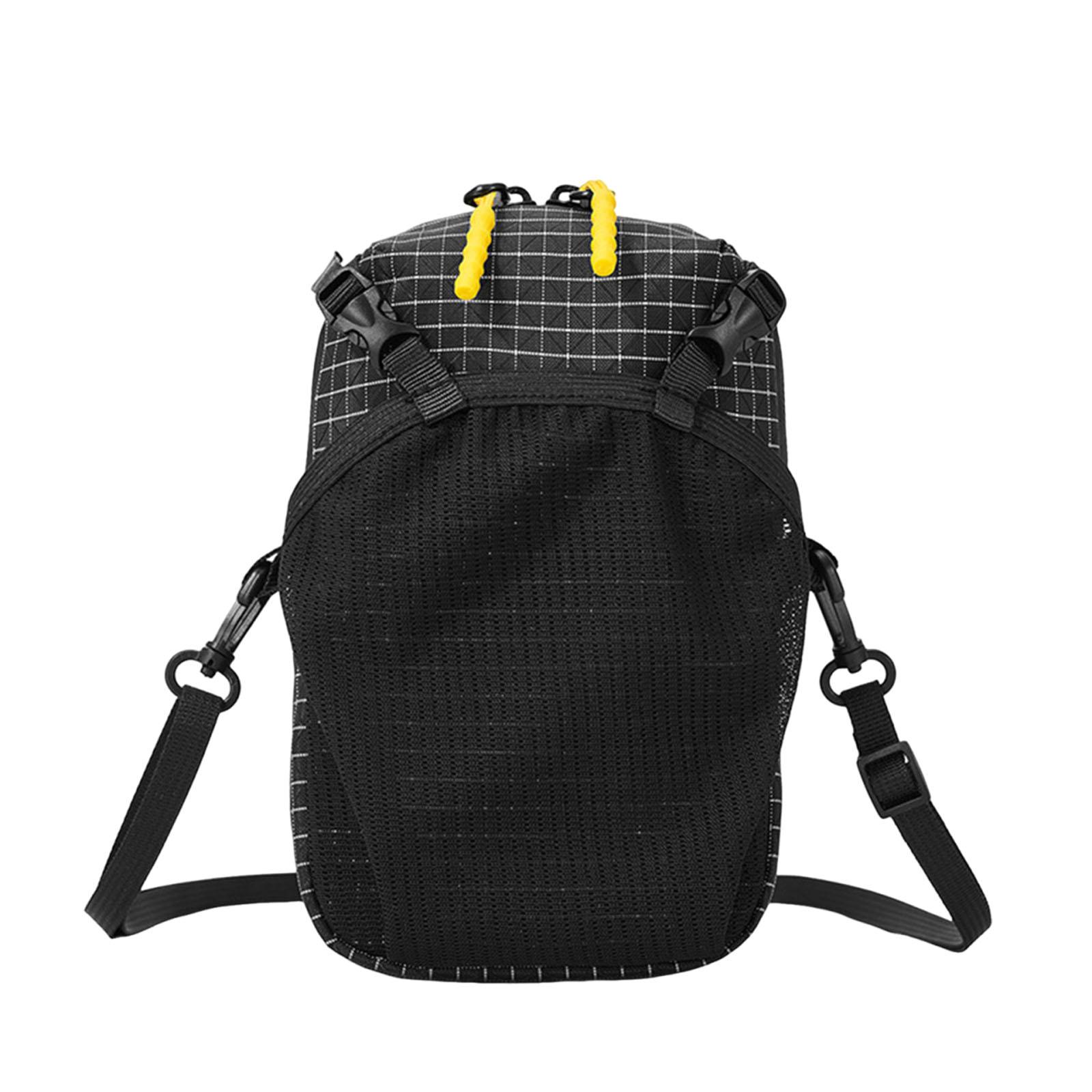 Backpack Strap Phone Pouch Lightweight Hiking Gear Backpack Phone Holder Water Bottle Holder Bag for Cycling Hiking Camping чёрный