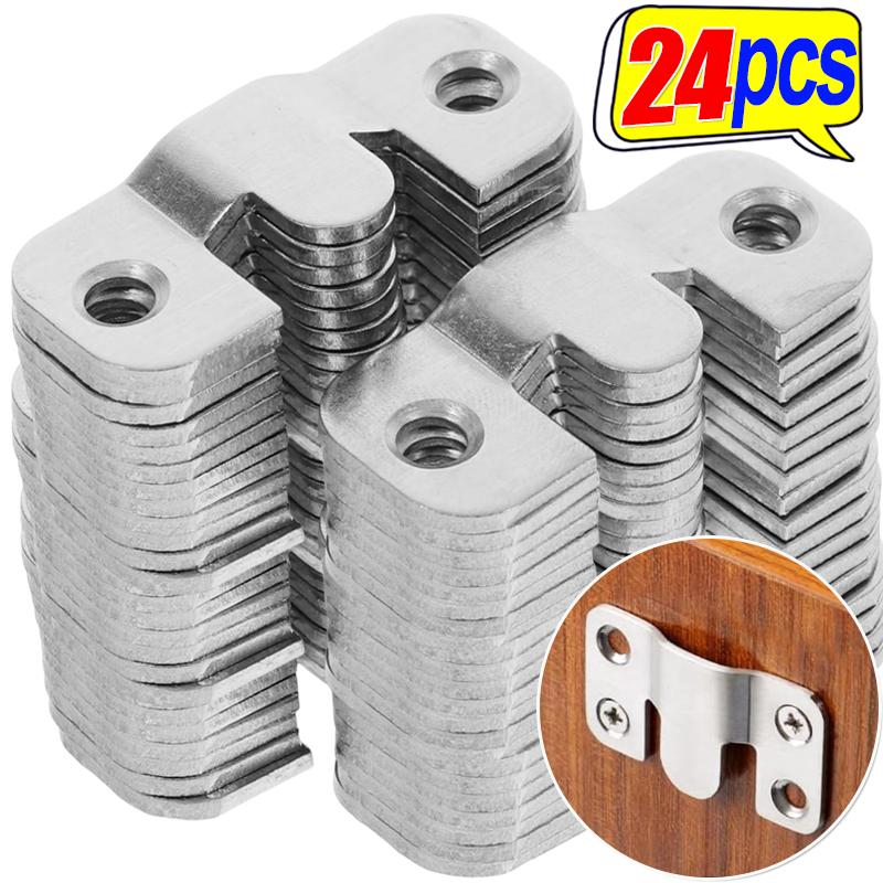 Stainless Steel Interlock Hanging Buckle Heavy Duty Photo Frame Hook Wall Mounted Flush Mount Brackets For Furniture Connector